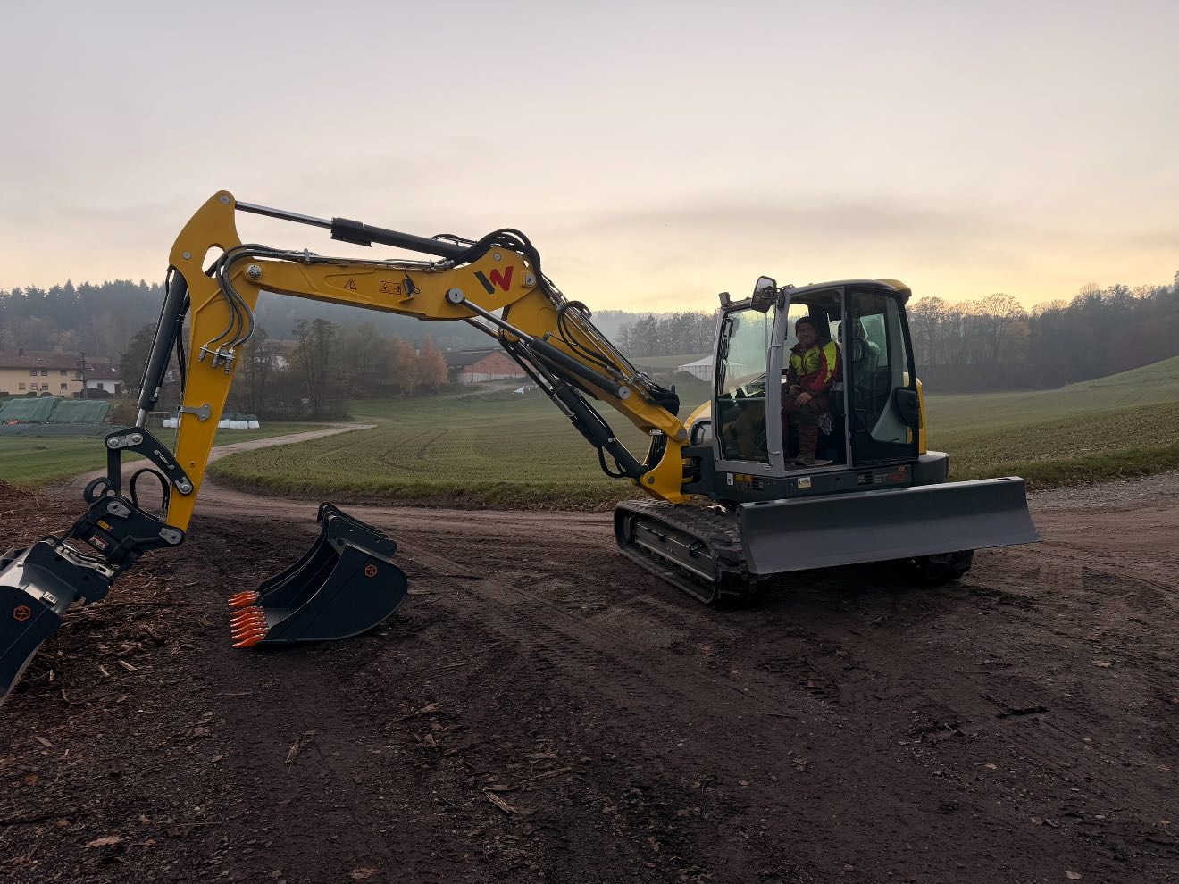 Wacker Neuson ET90 Kettenbagger im Forsteinsatz am Hang – Maschinenpark Kronfeldner, Bayerischer Wald